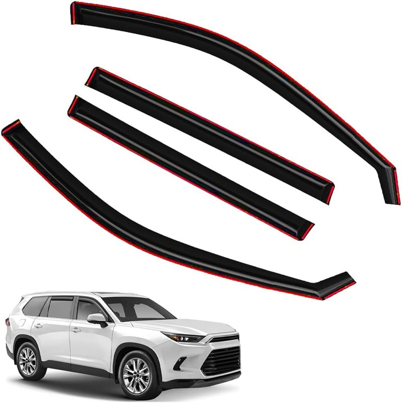 LONGKEES 4PCS in-Channel Window Visor Rain Guards Compatible with 2024-2025 Hyundai Kona, Extra Durable Wind Deflectors, Weather Shields - Image 1